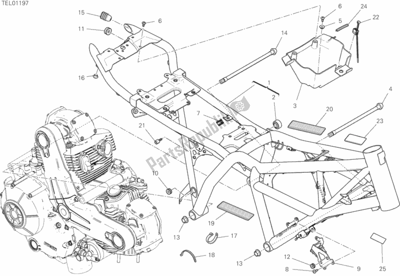 Tutte le parti per il Telaio del Ducati Scrambler Cafe Racer Thailand USA 803 2019
